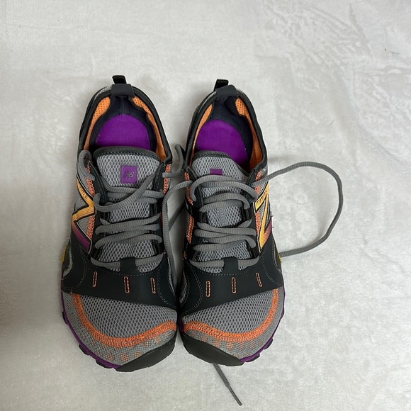New Balance Gray and Purple Athletic Shoes with Mesh Upper - Picture 1 of 13